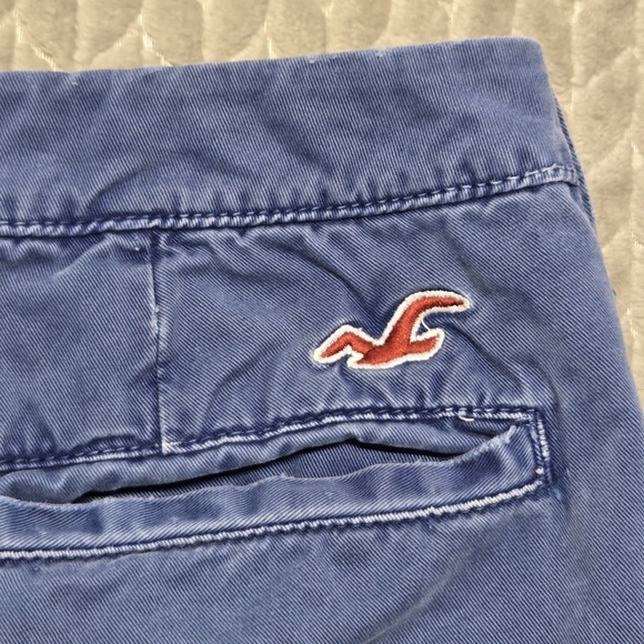 Hollister Mens Blue Chino Shorts Size 31 Button Fly Cotton Twill 3H0502 - Picture 10 of 10
